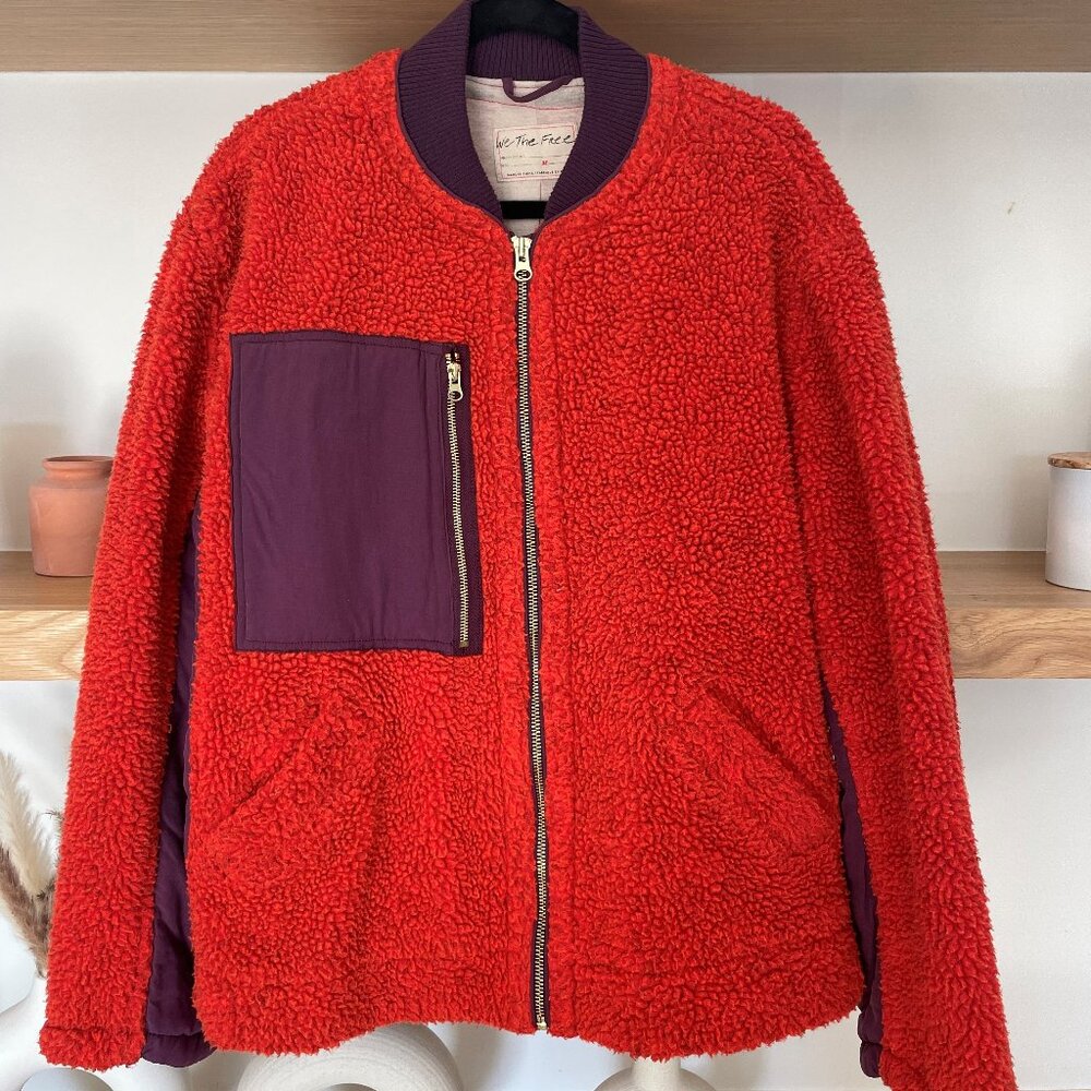 We The Free // Free People Rivington Sherpa Jacket - Chili Combo - Medium